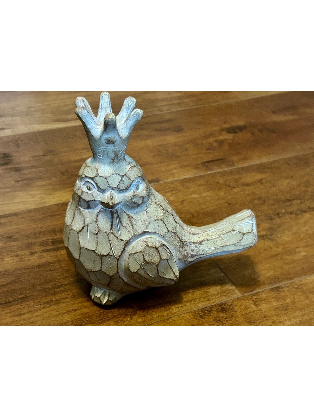 Vintage Ceramic Bird Figurine with Crown